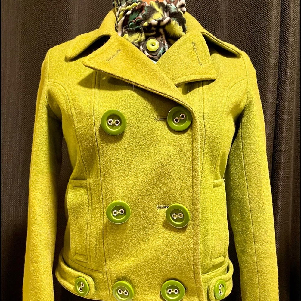 Tulle green wool jacket/coat